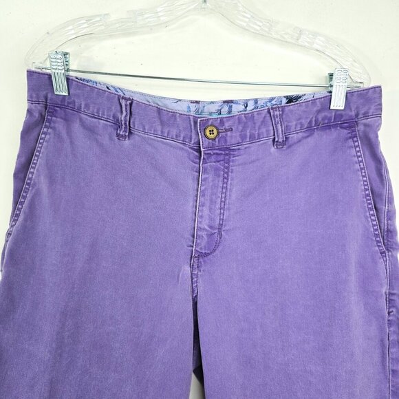 Tommy Bahama Washed Purple Flat Front Chino Shorts - Picture 2 of 9